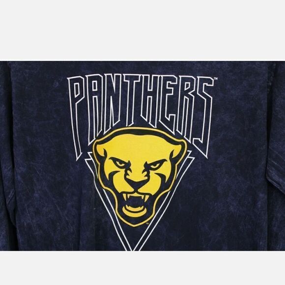 SUMMIT BELLA MINERAL WASH BOYFRIEND LONG SLEEVE TEE PANTHERS SIZE M NWT - Picture 4 of 7